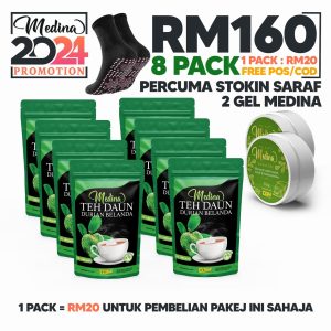 8 PEK TEH ( PERCUMA 1 STOKIN SARAF & 2 GEL MEDINA )